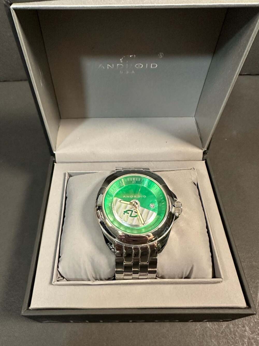 Android AD803 Automatic Stainless Watch with Green Dial Limited Edition 015/200